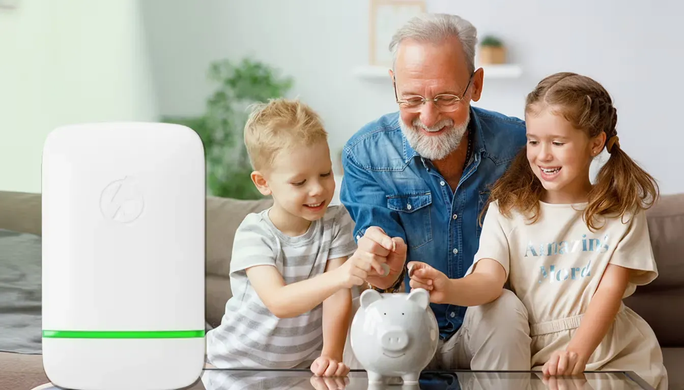 A family saving money on their electricity bill after stabilizing their home power with StopWatt.